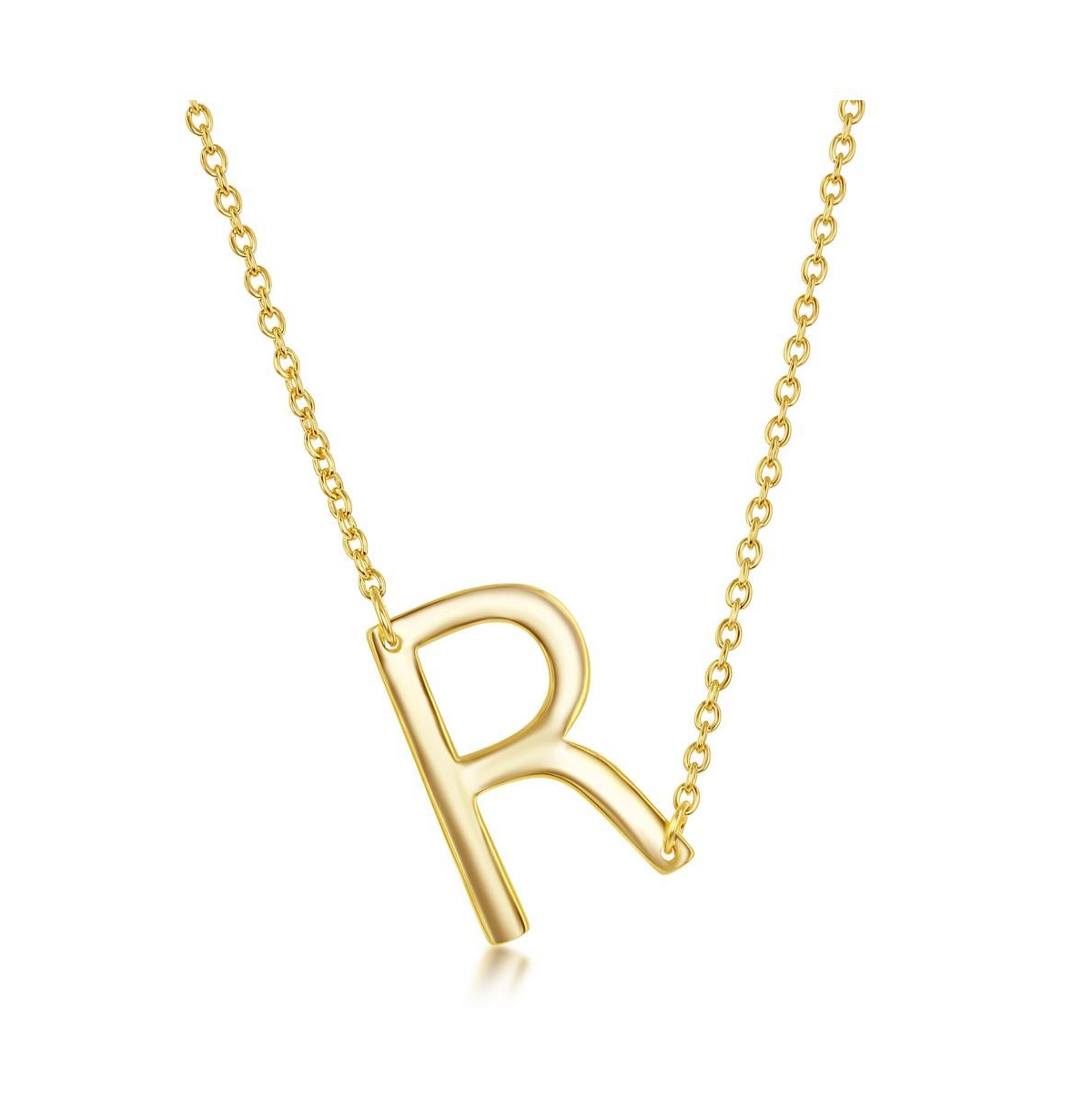 Gold Tone Sideways Initial Necklace - Gold r