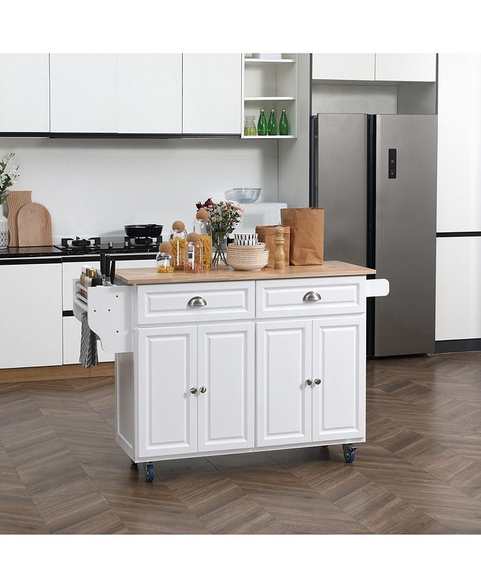 Rolling Kitchen Island on Wheels Utility Cart with DropLeaf and