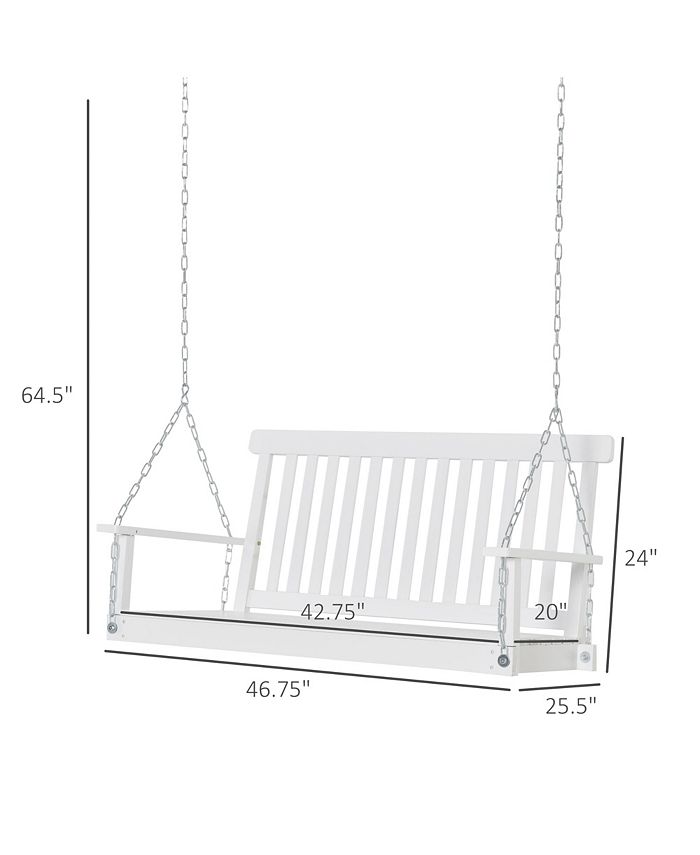 Outsunny 2Seater Hanging Porch Swing Outdoor Patio Swing Chair Seat