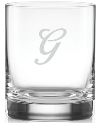 Lenox - Monogrammed Tuscany Stemware, Set of 4 Script Letter Double Old Fashioned Glasses
