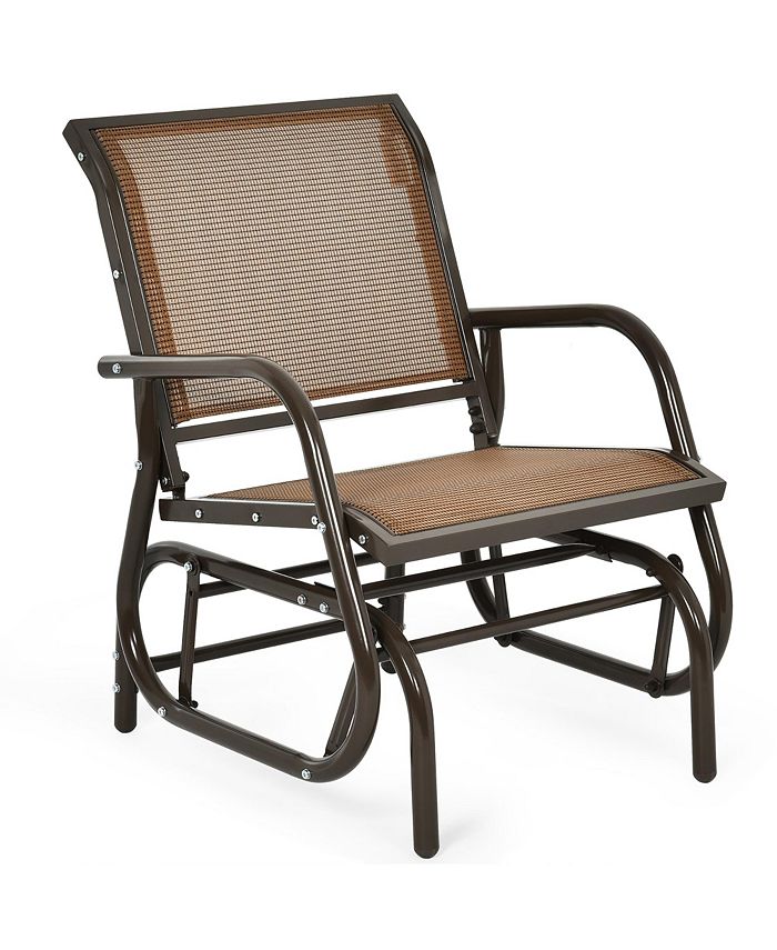 Costway Outdoor Single Swing Glider Rocking Chair Armrest Garden Macy's