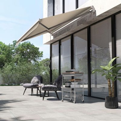 12' x 10' Outdoor Patio Manual Retractable Exterior Window Awning