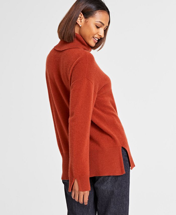 Charter Club Women's Cashmere Turtleneck Sweater Pink Size Petite S