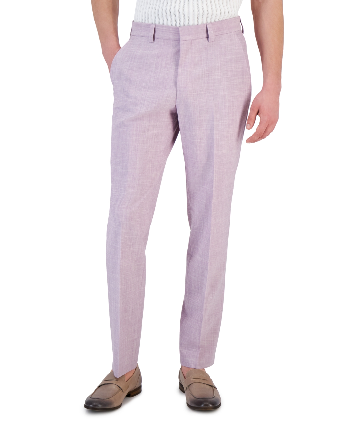 Hugo By  Boss Men's Modern-fit Superflex Suit Pants In Purple