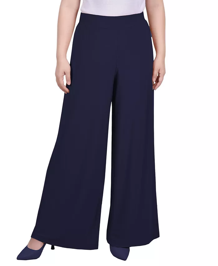 Petite Mid Rise Pull On Wide-Leg Palazzo Pant, In Petite & Petite Short
