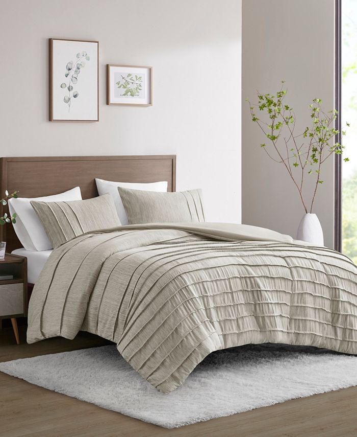 Beautyrest Maddox 3 Piece Striated Cationic Dyed Oversized Duvet Cover