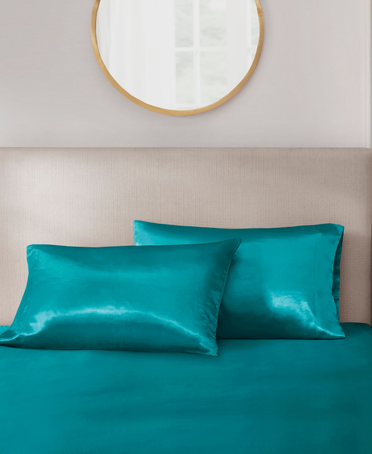 Madison Park Essentials Satin Pillowcase Pair, Standard In Blue