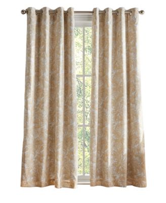 CLOSEOUT! Tommy Hilfiger Tropical Floral Grommet Room Darkening 2-Piece Curtain Panel, 50" x 108"