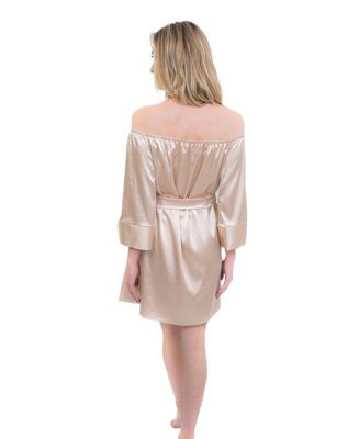Women's Off-The-Shoulder Satin The Hair and Makeup Robe
