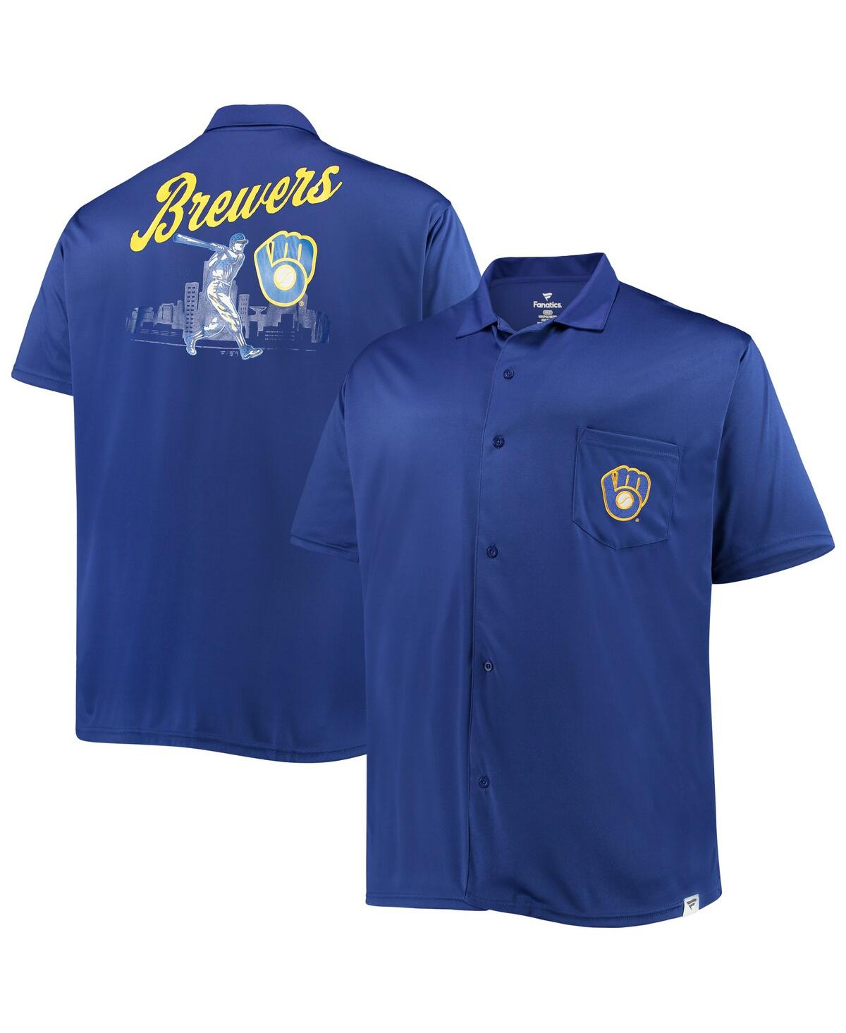 PROFILE MEN'S ROYAL MILWAUKEE BREWERS BIG AND TALL BUTTON-UP SHIRT