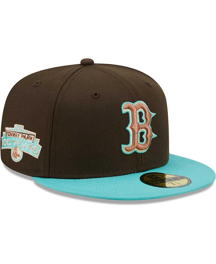 Boston Red Sox New Era 100 Years at Fenway Park Blue Undervisor 59FIFTY  Fitted Hat - Scarlet