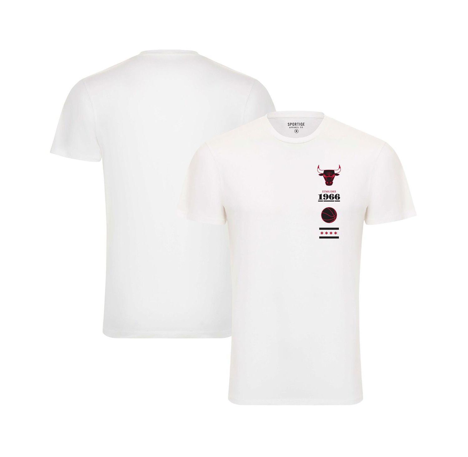Men's and Women's White Chicago Bulls 1966 Collection City Flag Bingham T-shirt
