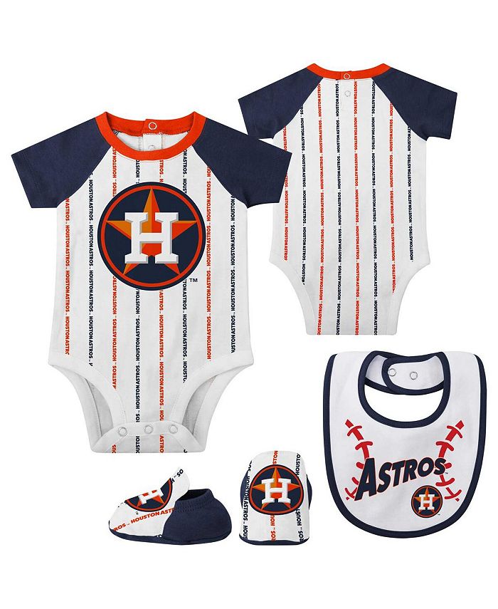 Outerstuff Newborn and Infant Boys and Girls White Houston Astros  Three-Piece Play Ball Raglan Bodysuit, Booties and Bib Set - Macy's