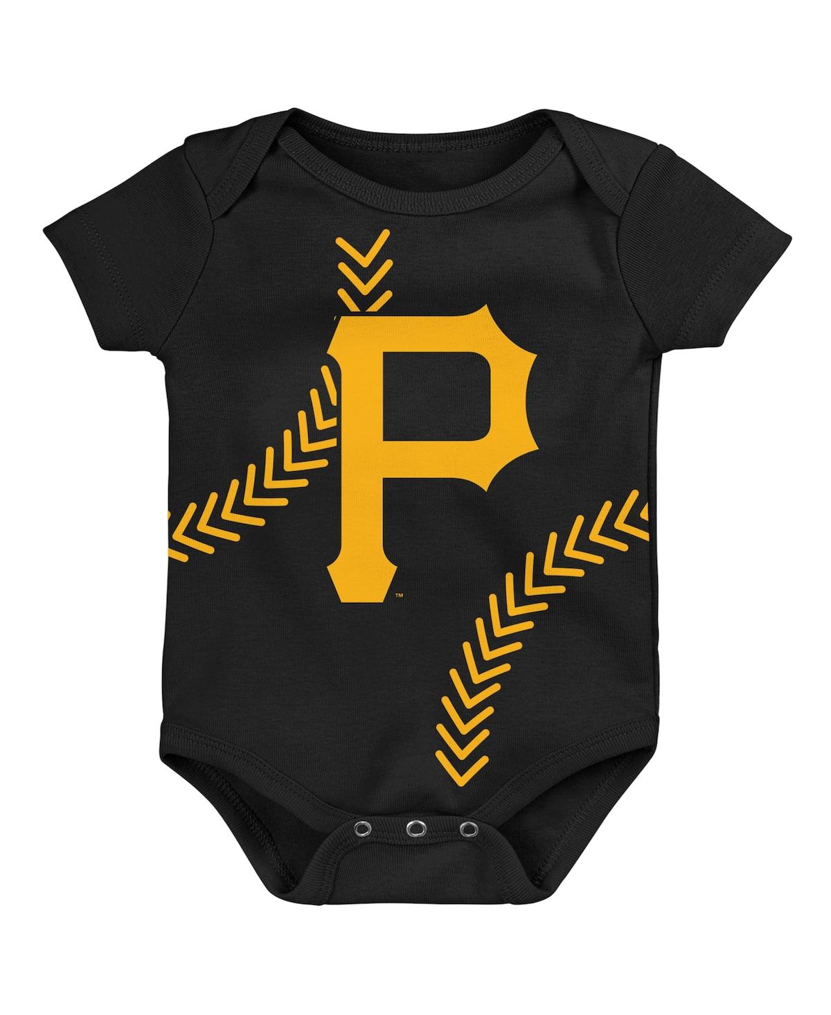 Outerstuff Babies' Newborn And Infant Boys And Girls Black Pittsburgh Pirates Running Home Bodysuit