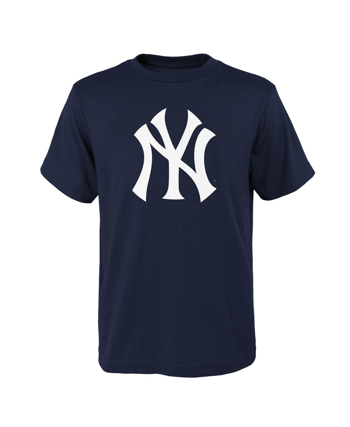 Outerstuff Kids' Big Boys And Girls Navy New York Yankees Logo Primary Team T-shirt
