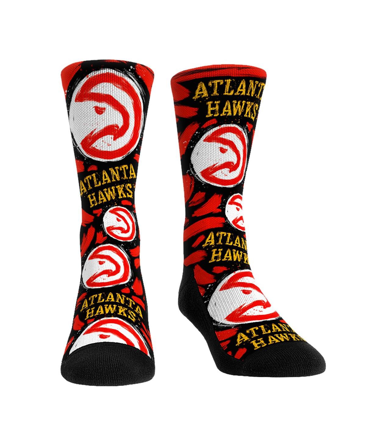 Men's and Women's Rock 'Em Socks Atlanta Hawks Allover Logo and Paint Crew Socks - Multi