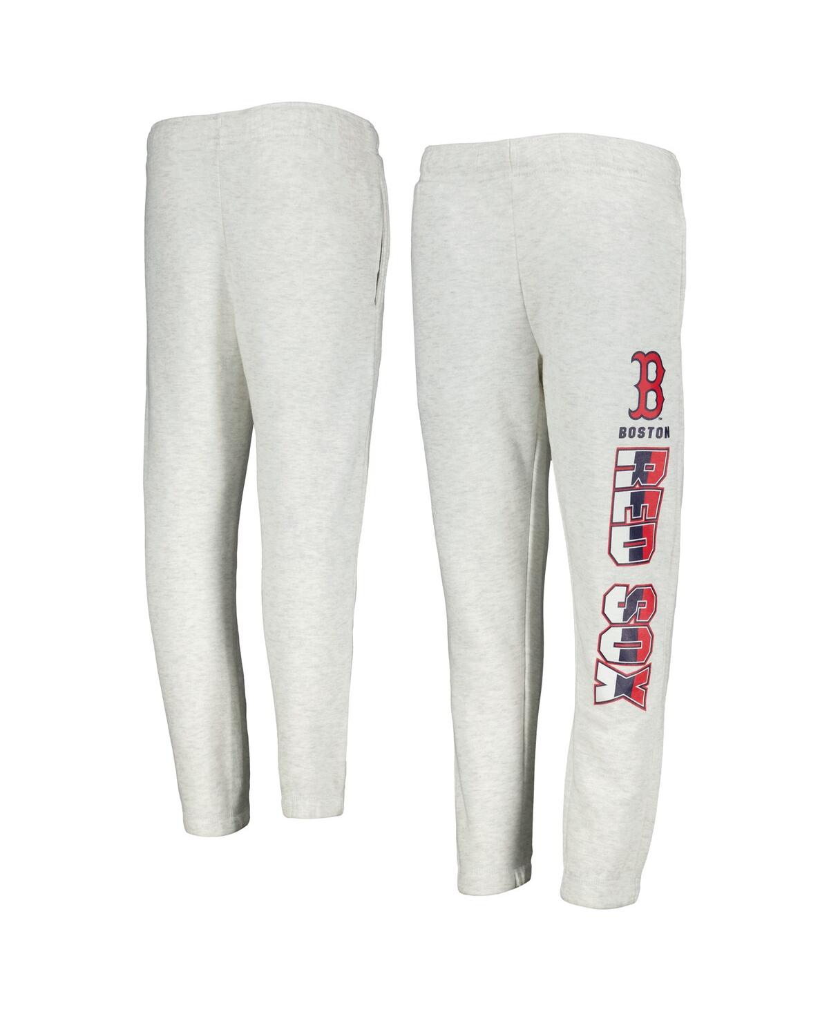 Shop Outerstuff Big Boys And Girls Ash Boston Red Sox Game Time Fleece Pants