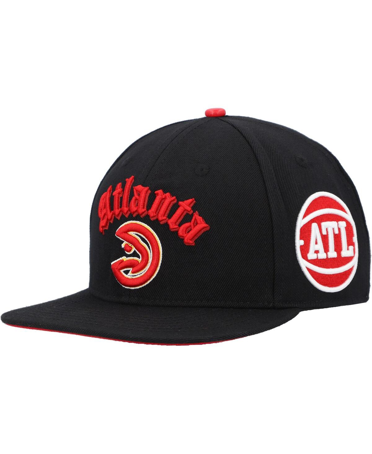 Shop Pro Standard Men's  Black Atlanta Hawks Old English Snapback Hat