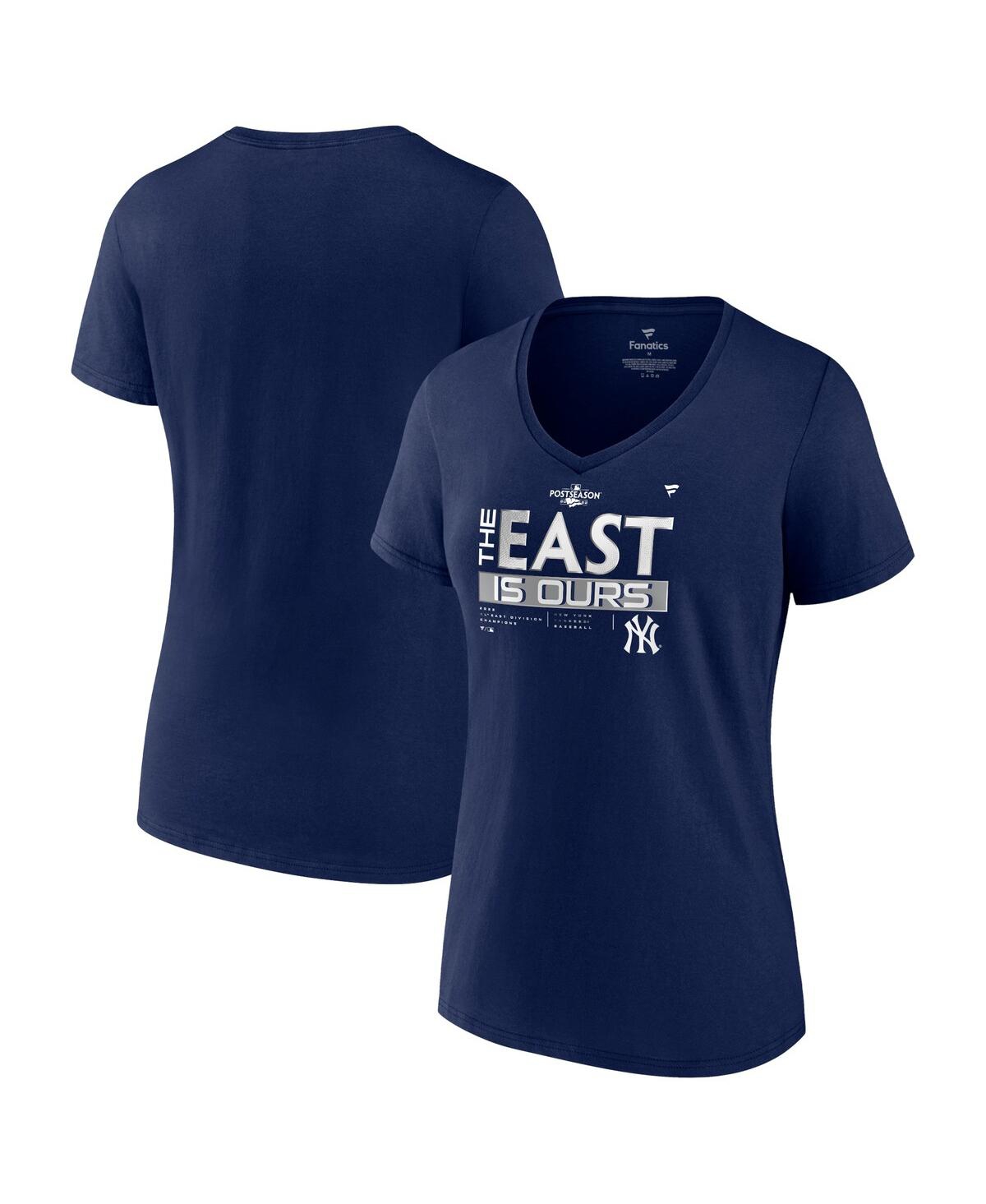 Fanatics Branded Navy New York Yankees 2022 Al East Division Champions Locker Room Plus Size V-neck  In Navy