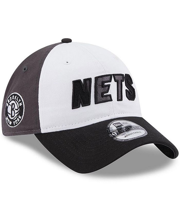 New Era Men's White and Black Brooklyn Nets Back Half 9TWENTY ...