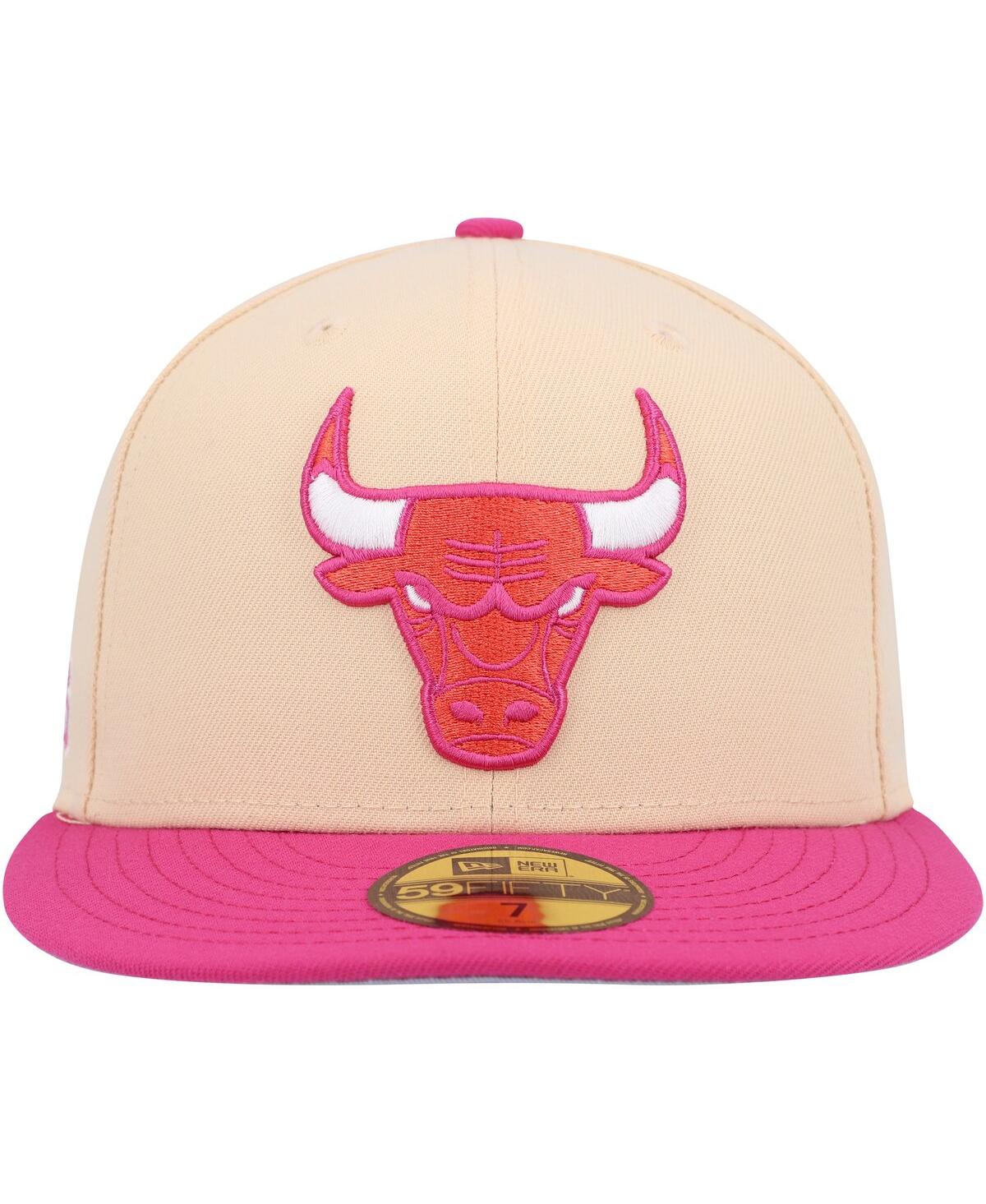 Men's New Era Pink Chicago Bulls Passion Mango 59FIFTY Fitted Hat - Pink