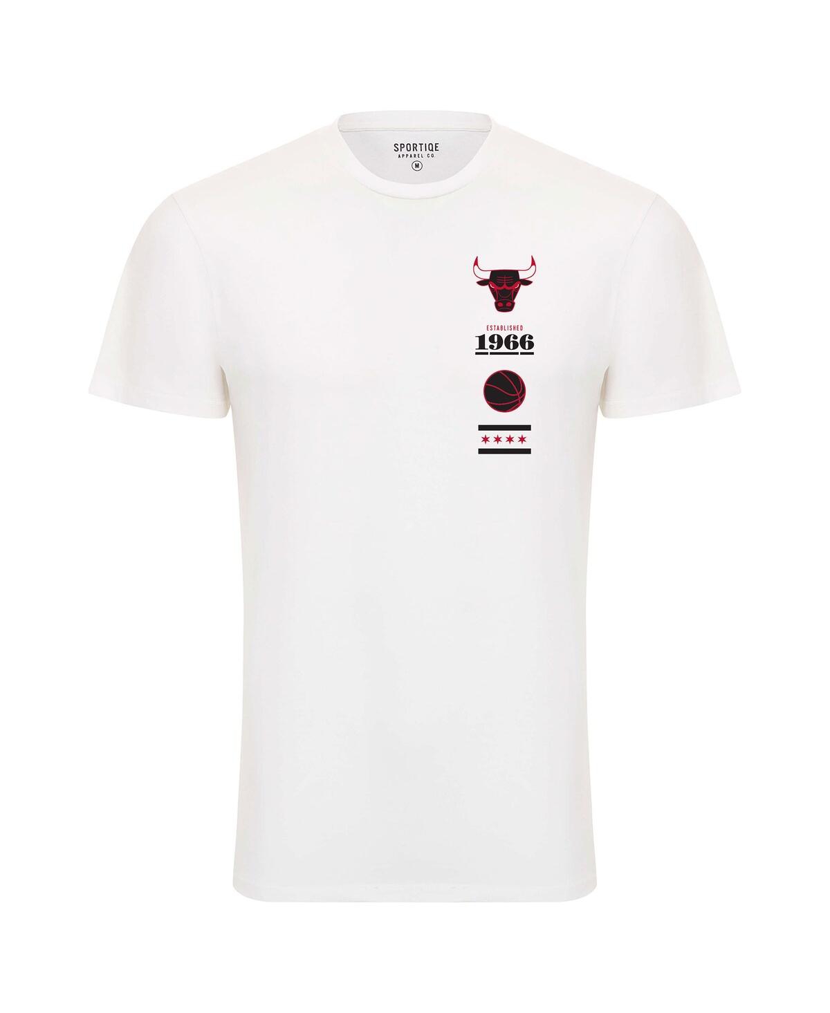 Shop Sportiqe Men's And Women's  White Chicago Bulls 1966 Collection City Flag Bingham T-shirt