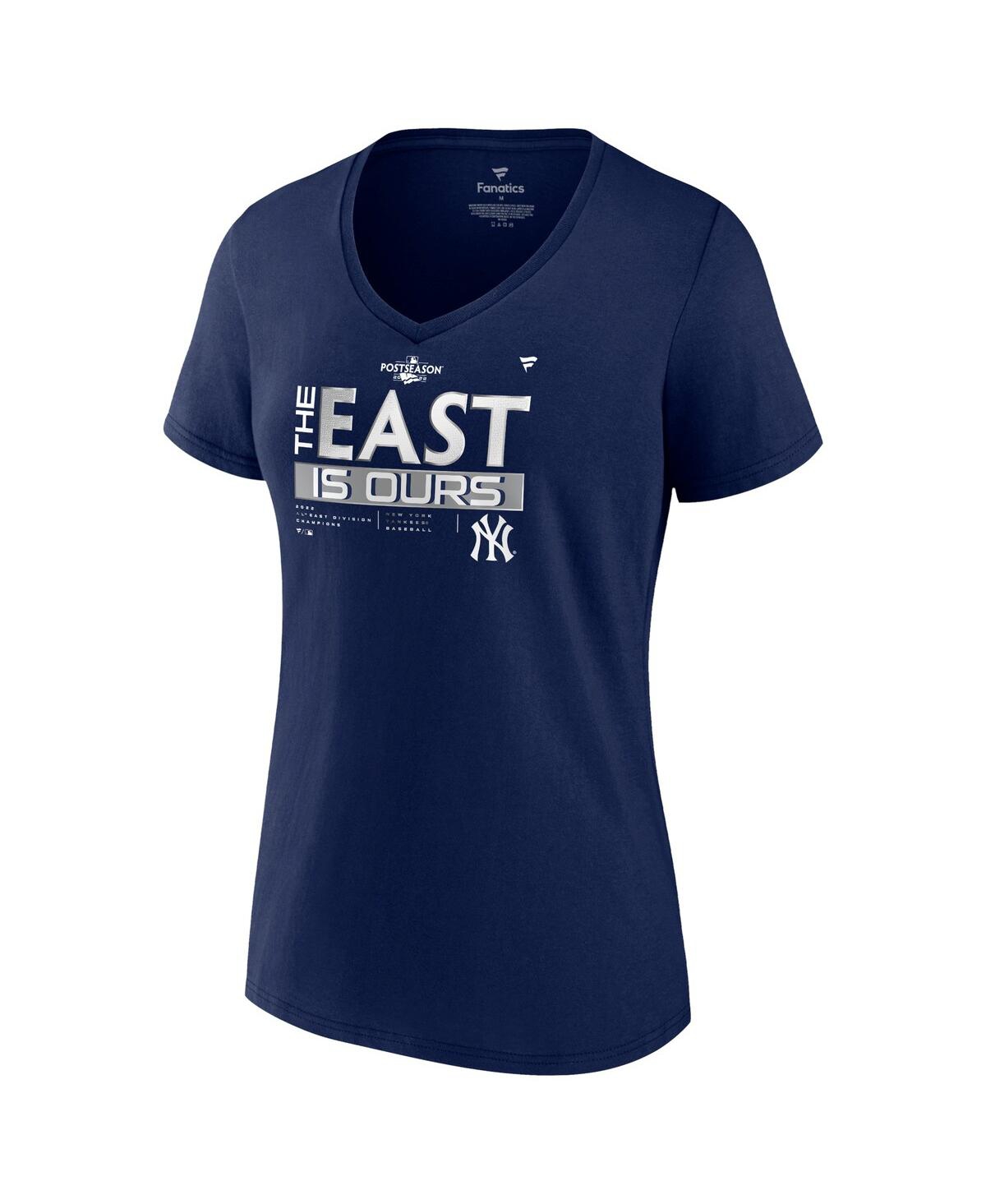 Fanatics Branded Navy New York Yankees 2022 Al East Division Champions Locker Room Plus Size V-neck  In Navy