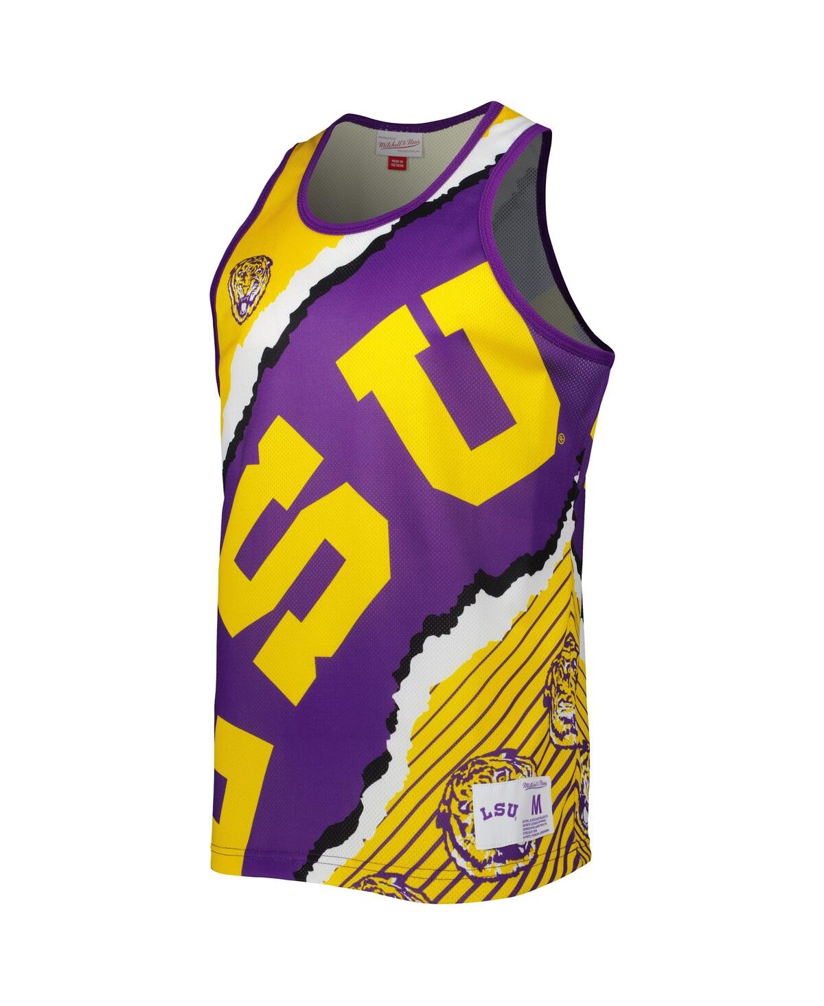 Men's Mitchell & Nessand Gold Lsu Tigers Jumbotron 2.0 Sublimated Tank Top - Purple, Gold