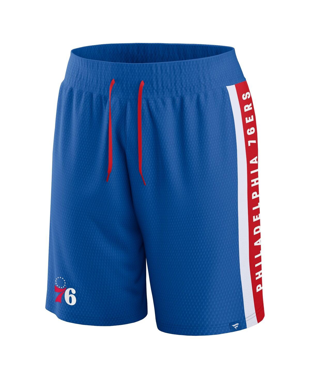 Fanatics Men's  Royal Philadelphia 76ers Big And Tall Referee Iconic Mesh Shorts In Royal