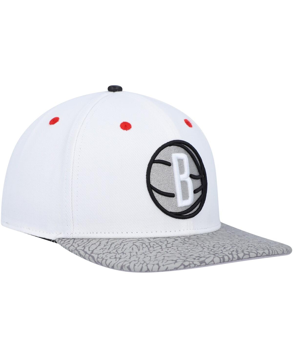Shop Pro Standard Men's  White, Gray Brooklyn Nets Hook Elephant Snapback Hat In White,gray