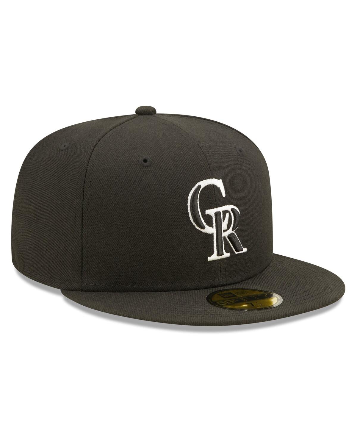 Shop New Era Men's  Black Colorado Rockies Team Logo 59fifty Fitted Hat