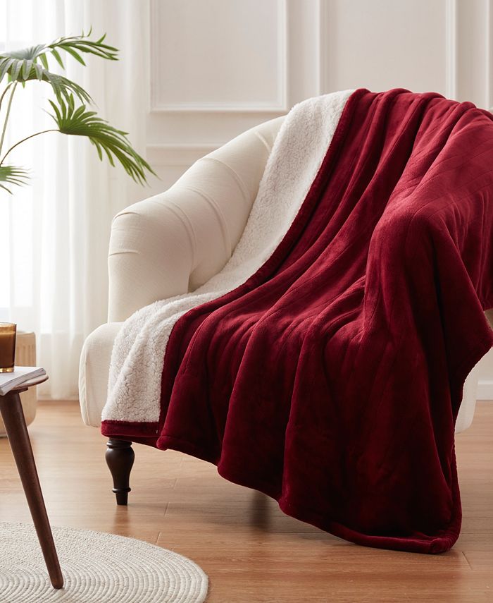 Westinghouse Westing House Heated Throw Velour with Sherpa Reverse, 50