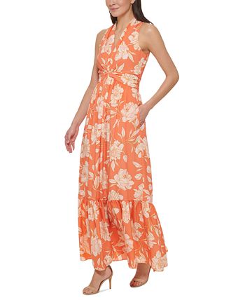 Vince Camuto Women's Twisted Printed Sleeveless Maxi Dress - Macy's
