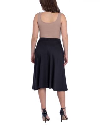 Women's Elastic Waistband Pocket Midi Skirt