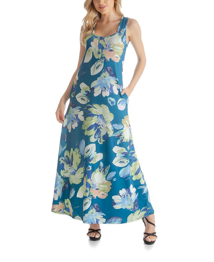 24seven Comfort Apparel Women's Sleeveless Pocket Maxi Dress - Macy's