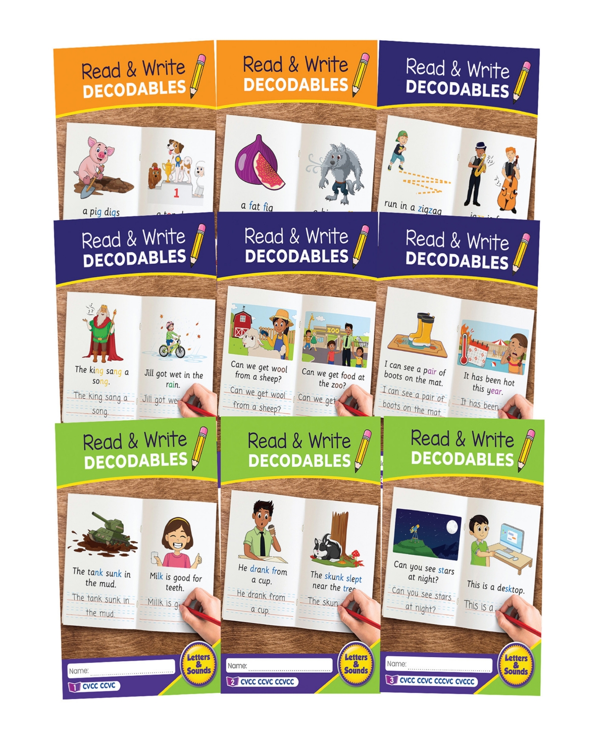 Junior Learning Kids' Read Write Decodables Set A In Multi