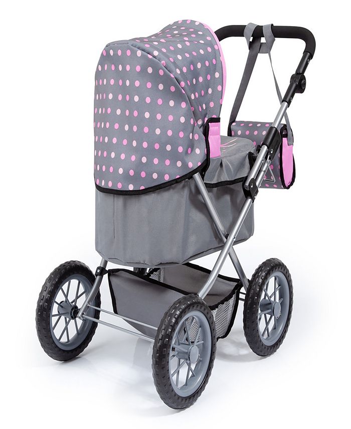 Bayer Design Dolls Grey, Pink, Dots Trendy Pram Macy's