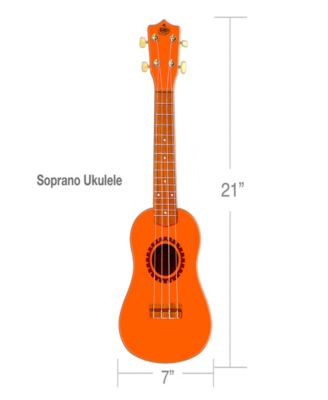Sunrise Orange Wooden Ukulele Set