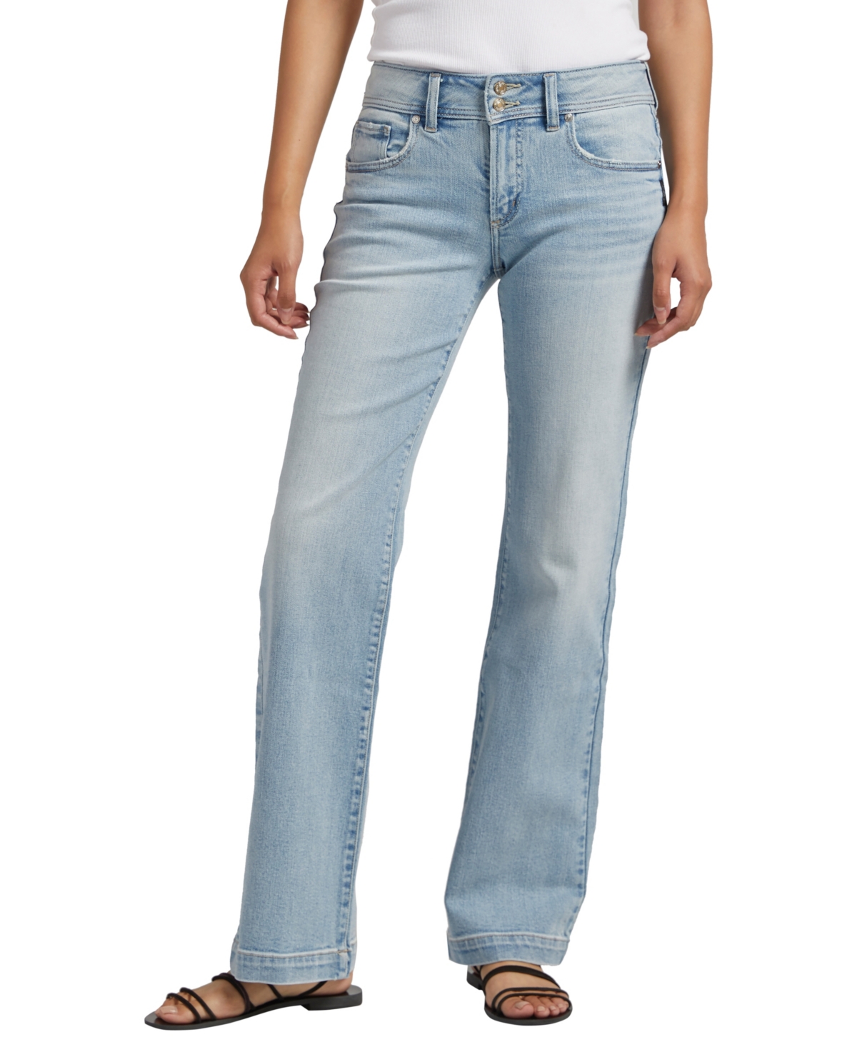 Shop Silver Jeans Co. Women's Suki Mid Rise Trouser Leg Jeans In Indigo