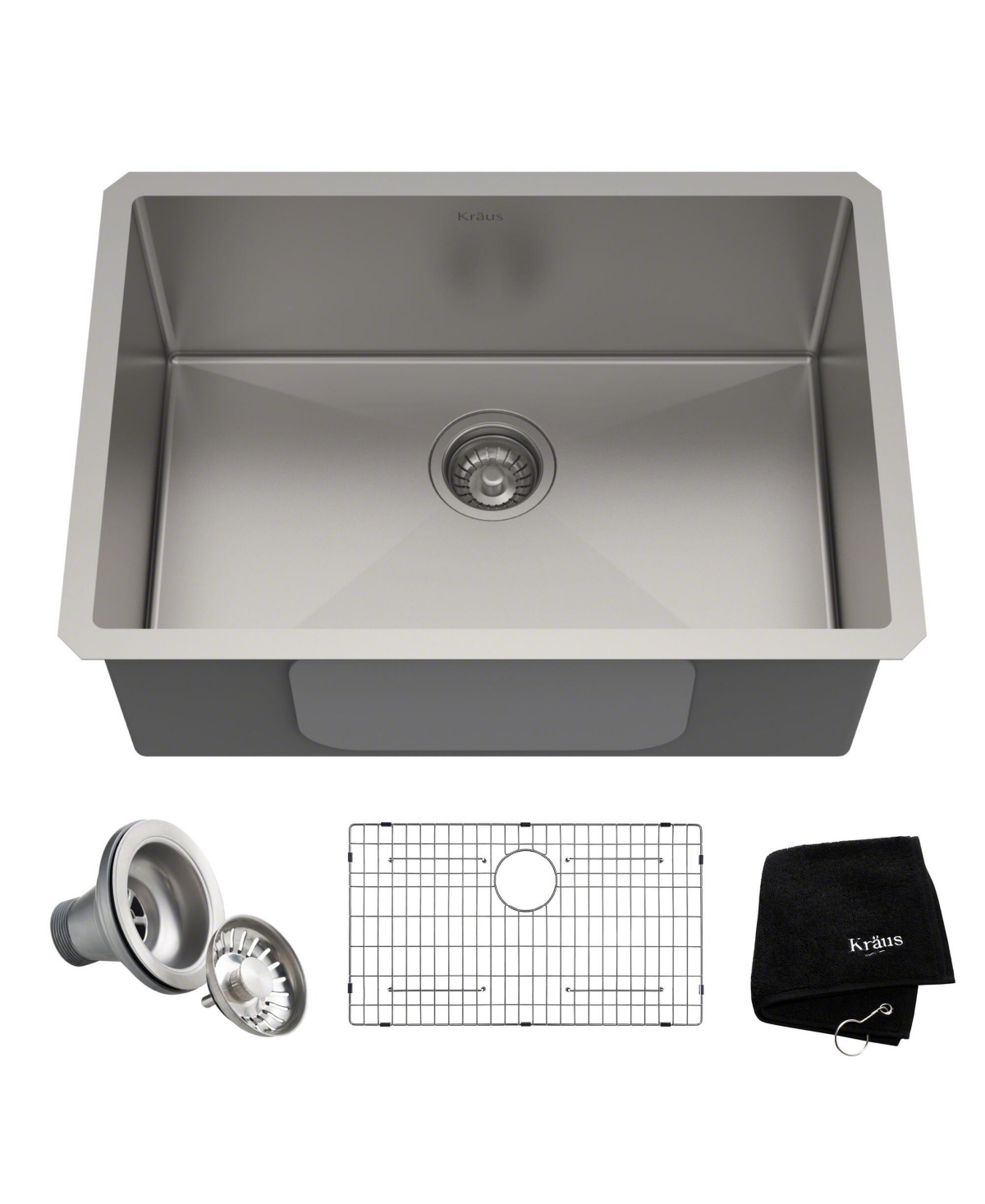 Standart Pro 26 in. 16 Gauge Undermount Single Bowl Stainless Steel Kitchen Sink - Stainless steel