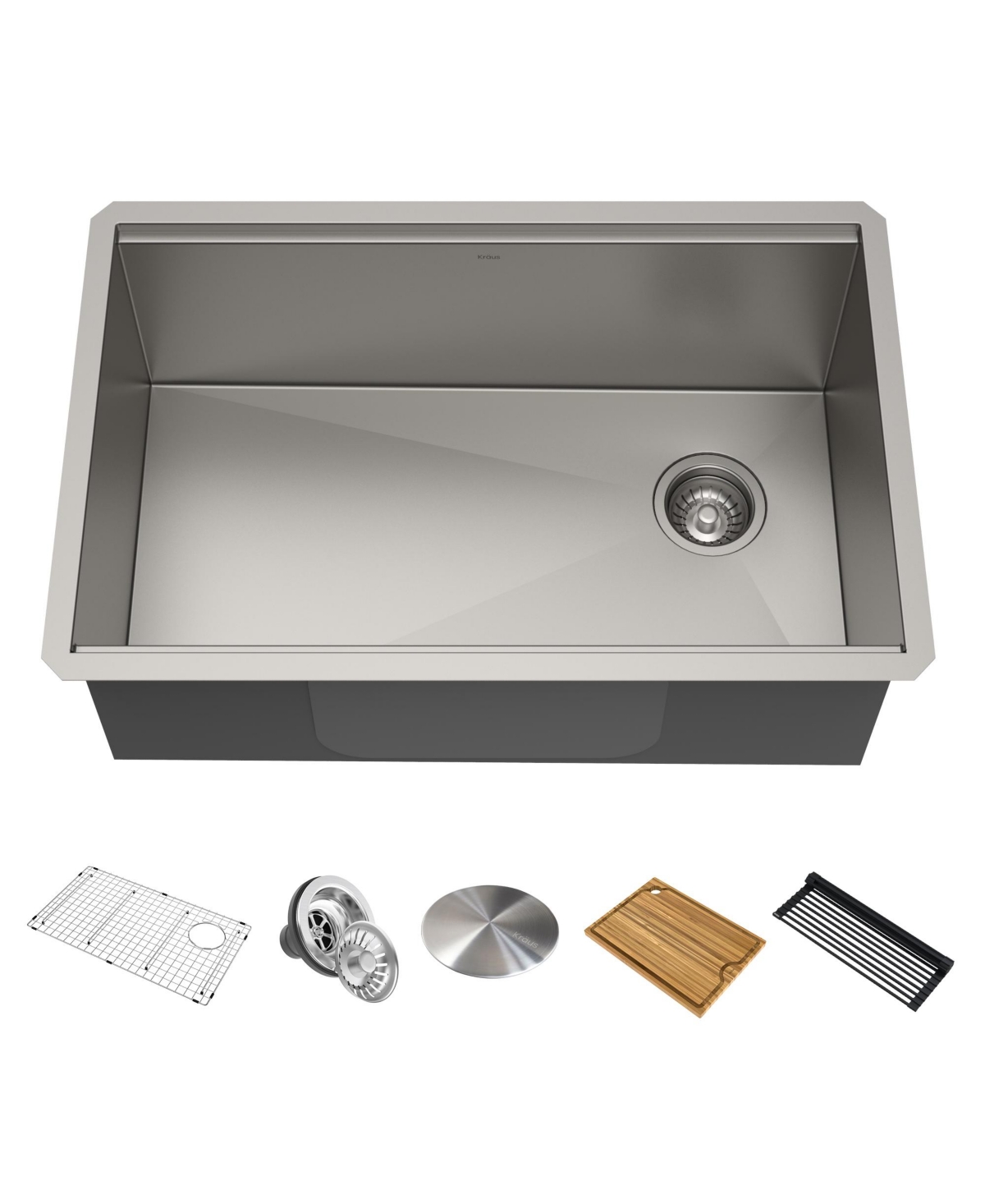 Kore 27 in. Workstation Undermount 16 Gauge Single Bowl Stainless Steel Kitchen Sink with Accessories - Stainless steel