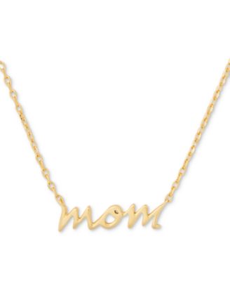 kate spade new york - Gold-Tone Mom Pendant Necklace, 16" + 3" extender