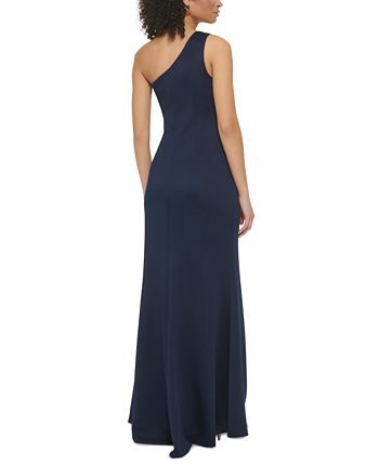 Jessica Howard Women's One-Shoulder Cascade-Ruffle Dress - Macy's
