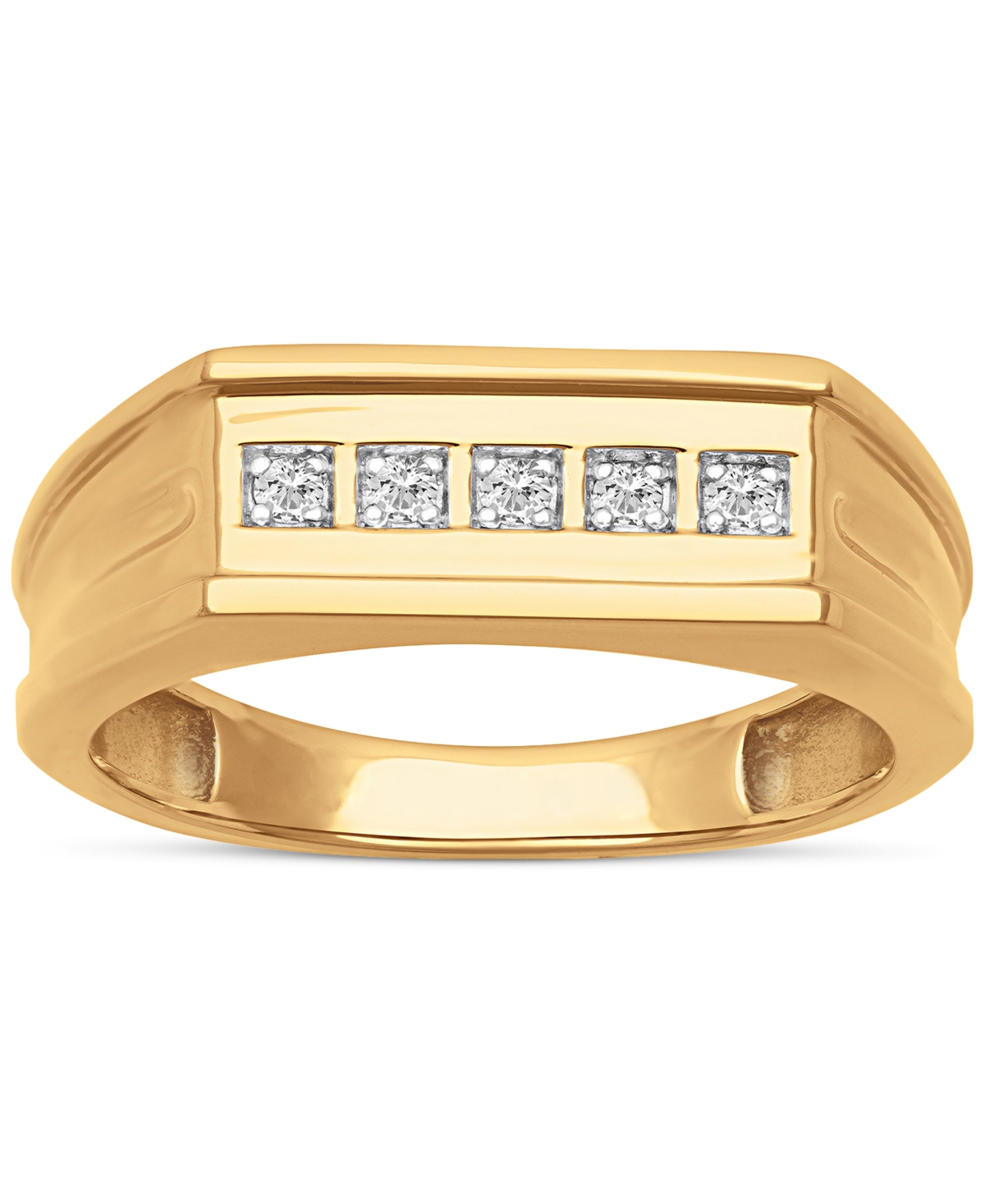 Men's Diamond Squared Band (1/10 ct. t.w.) in 18k gold-plated sterling silver