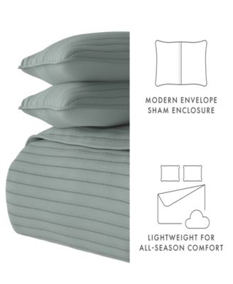 Stripe Stitch 3-Pc. Quilt Set, Full/Queen
