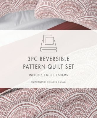 Scallop Reversible 3-Pc. Lightweight Quilt Set, Full/Queen