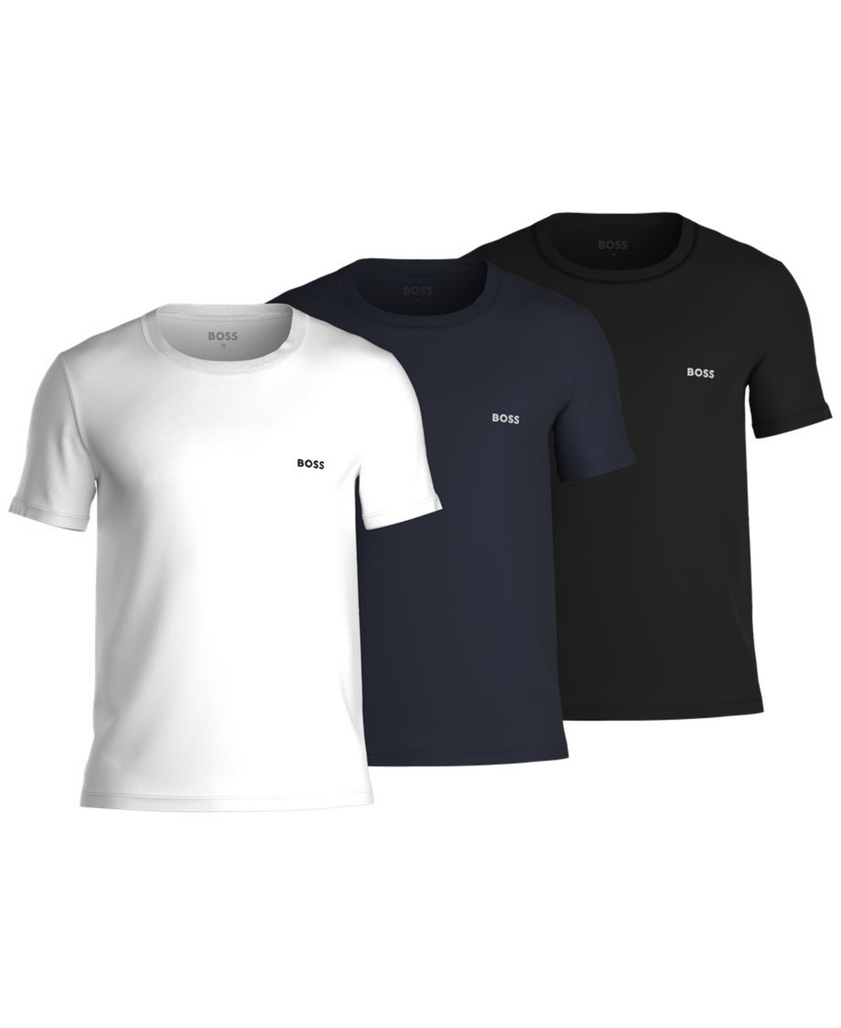 Мужские BOSS by Hugo Boss Men's 3-Pack Classic Logo-Print Cotton T-Shirts — фото 1
