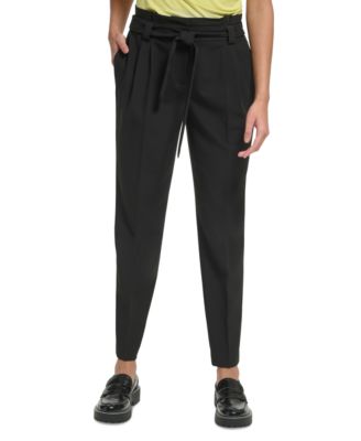 Calvin Klein Women's Tartan Plaid Straight Leg Pants Gray Size 12