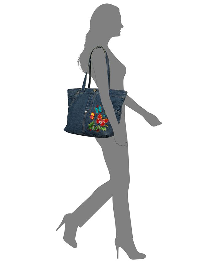 Patricia Nash Ashwell Large Embroidered Denim Tote Bag - Macy's