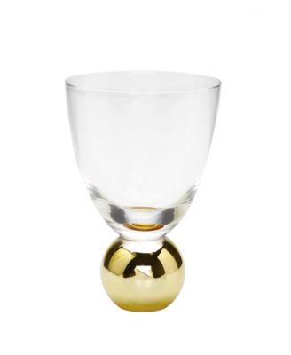 Small Wine Glasses on Gold Ball Pedestal, Set of 6